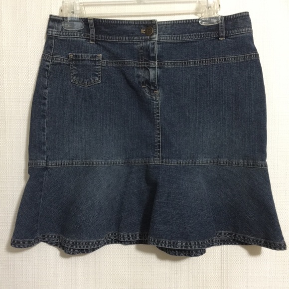 ann taylor loft jean skirt